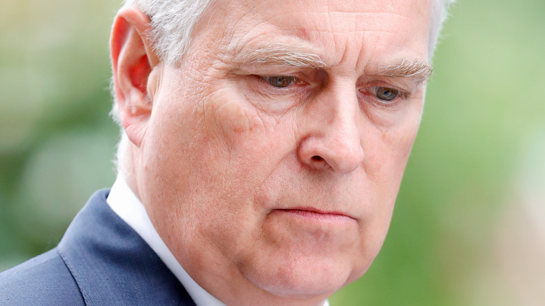 Prince Andrew looking down