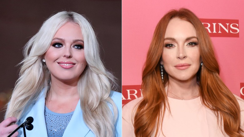 Tiffany Trump smiling & Lindsay Lohan smiling