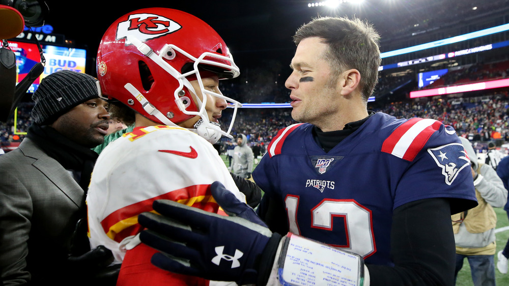 Brady and Mahomes at mid-field