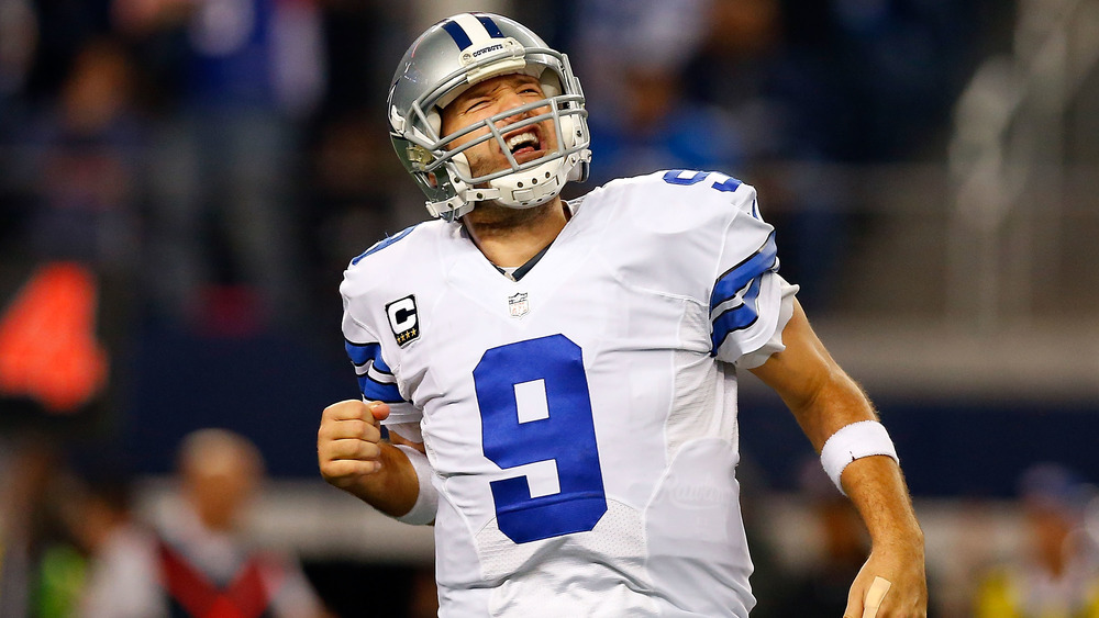 former NFL star Tony Romo on the field