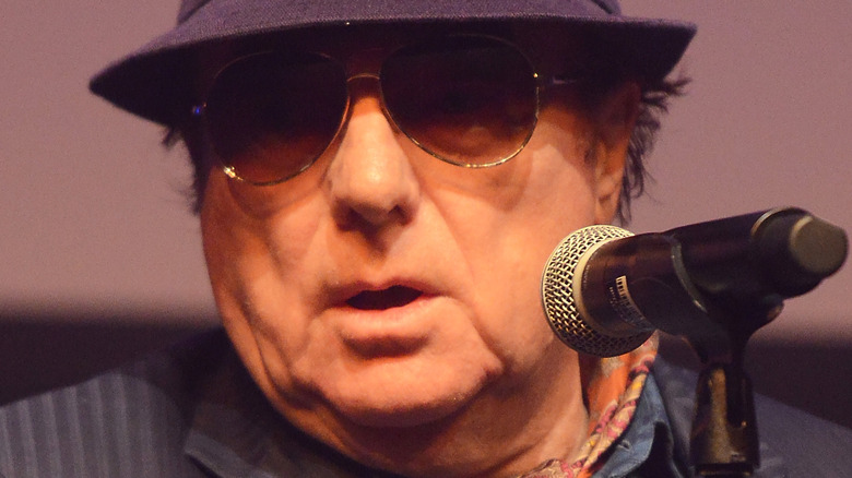 Van Morrison with a microphone