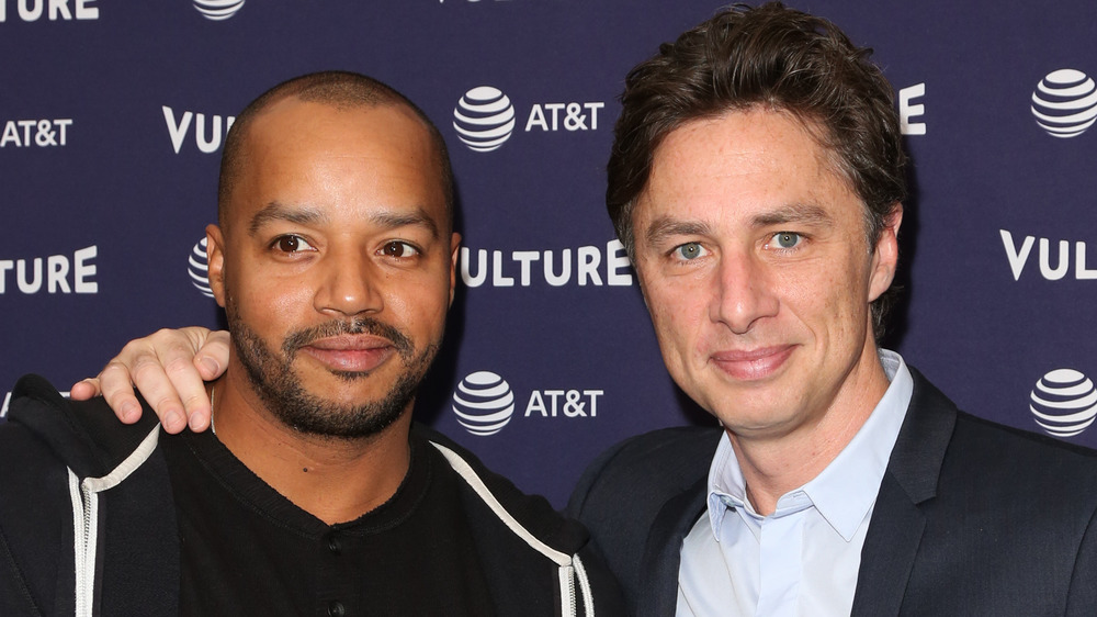 Donald Faison and Zach Braff at press photo op 