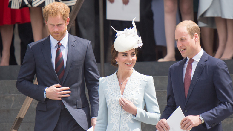Prince Harry with Prince William and Kate Middleton