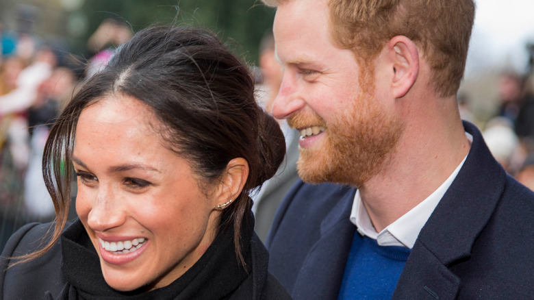 Meghan Markle and Prince Harry smiling