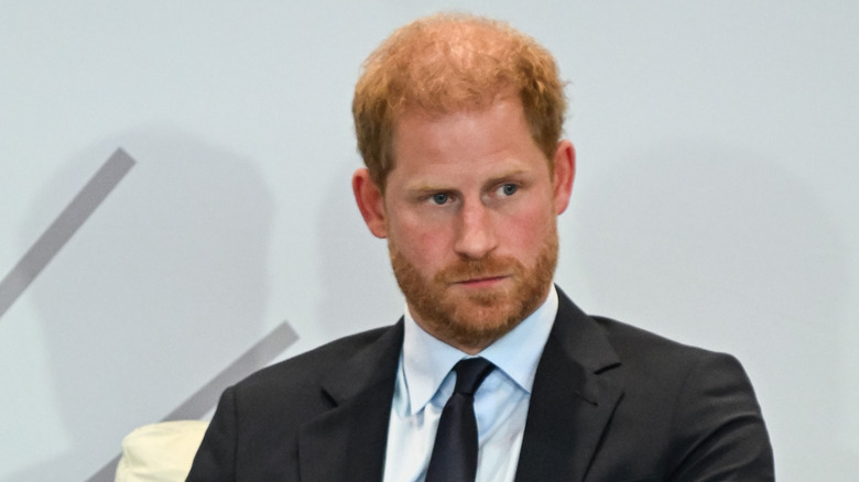 Prince Harry looking pensive