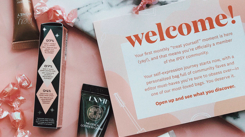 IPSY makeup box with products
