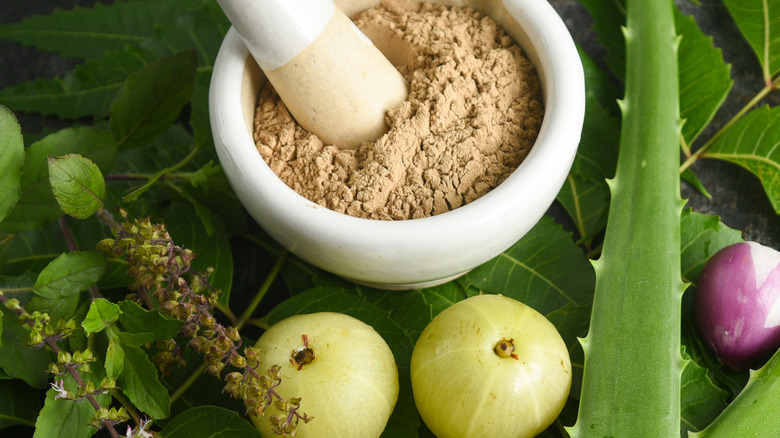 Indian gooseberry powder and fruit