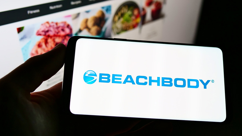 Beachbody logo on a phone screen 