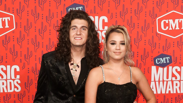 Cade Foehner and Gabby Barrett smiling