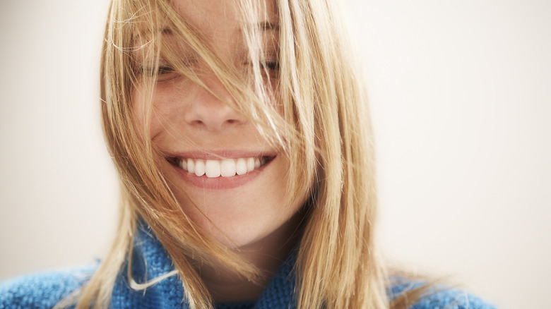 Woman with whitened teeth