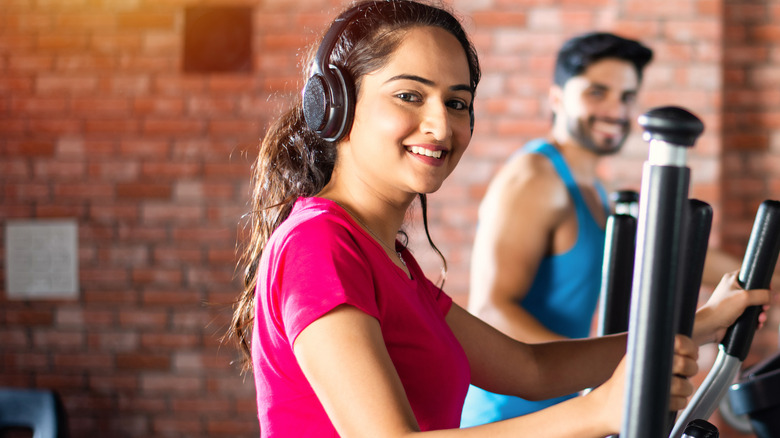 Woman working out at gym