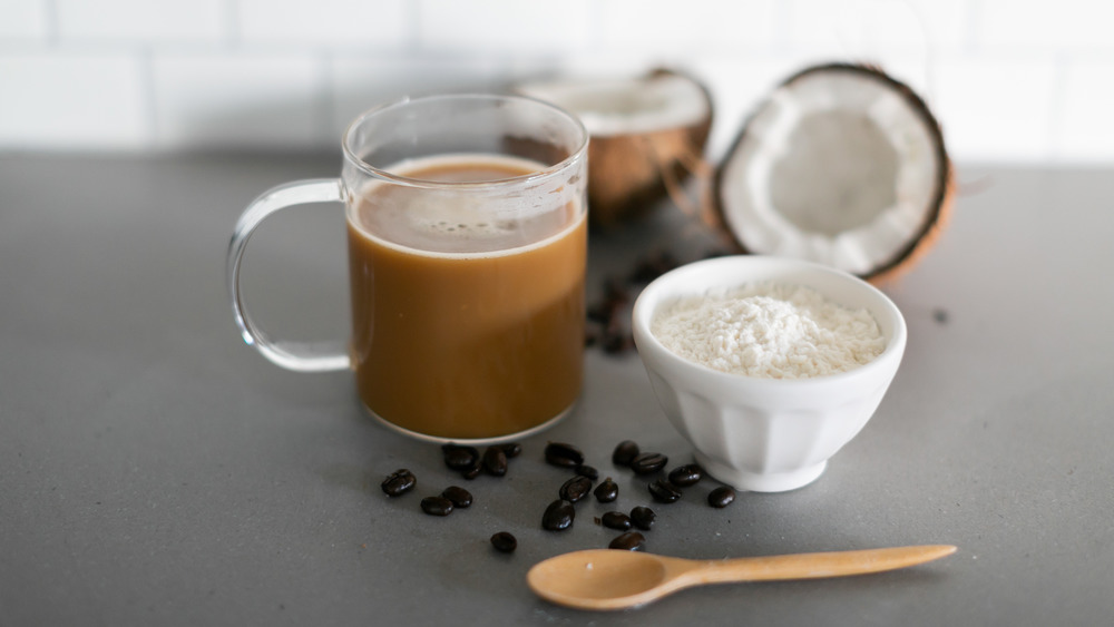 Coffee with coconut creamer 