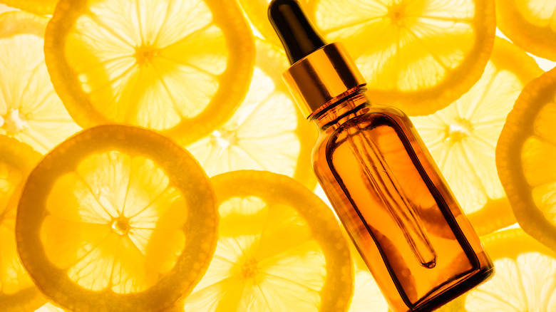 Lemons and a skincare serum