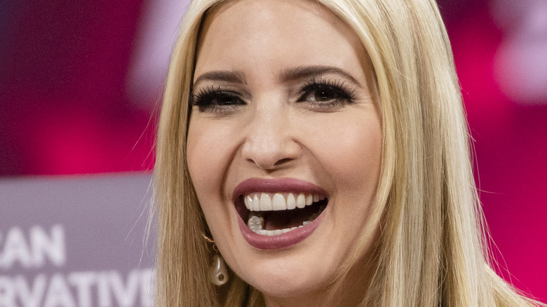 Ivanka Trump smiles with mouth open