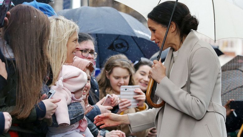Meghan Markle greeting baby