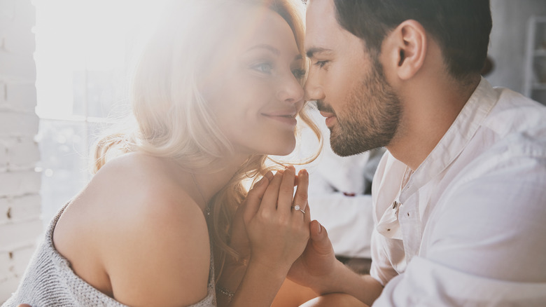 woman being comforted by fiance