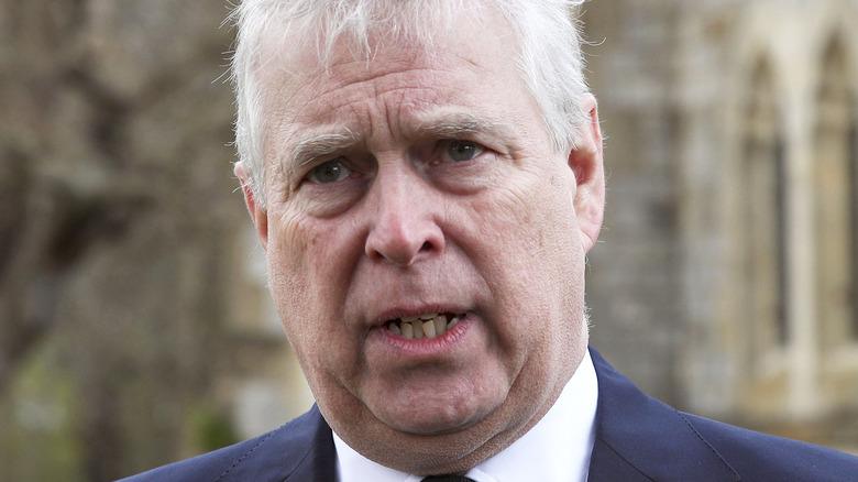 Prince Andrew on castle grounds