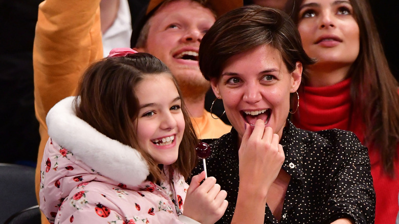 Katie Holmes and Suri Noelle laughing