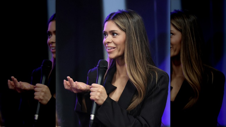 Taylor Frankie Paul speaking with microphone