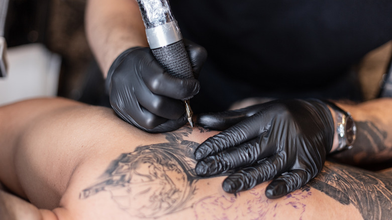Man getting a tattoo 
