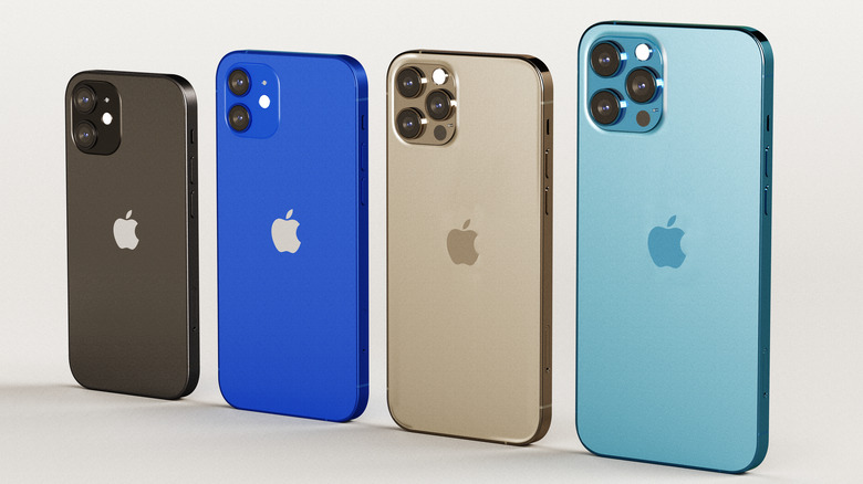 row of iphones