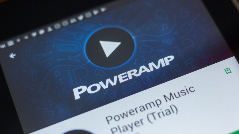 Close-up of Poweramp app 