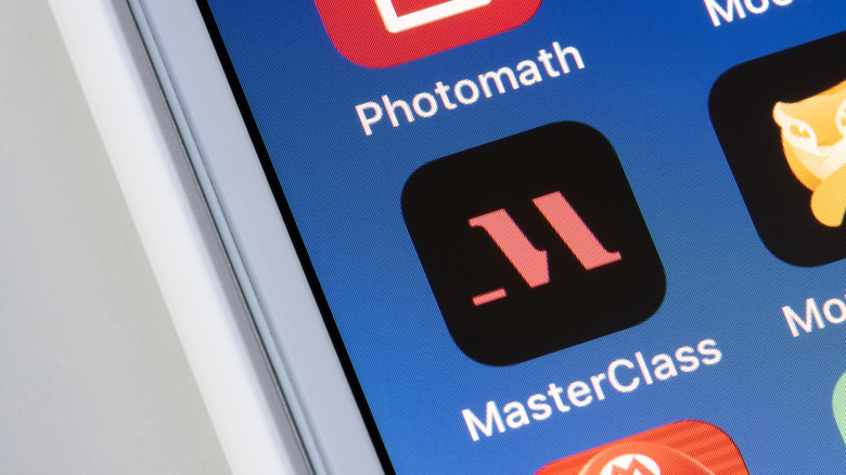 Masterclass app on phone 
