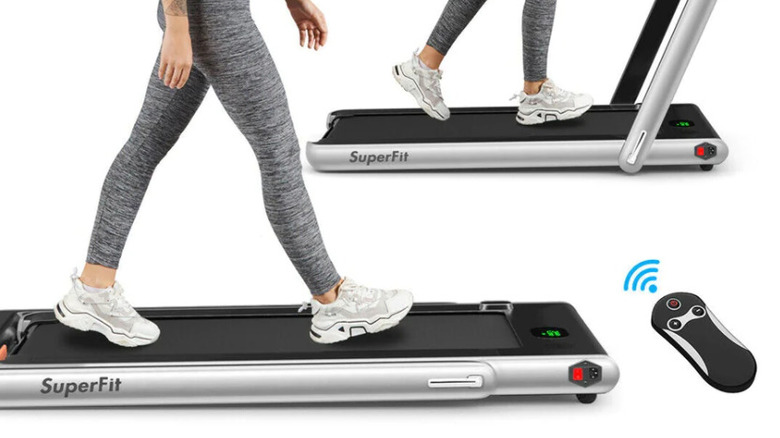 Woman walking on SuperFit treadmill
