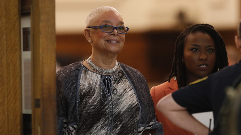 Camille Cosby leaves the courtroom during Bill Cosby's trial