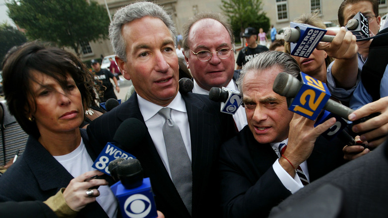 Charles Kushner talking to press
