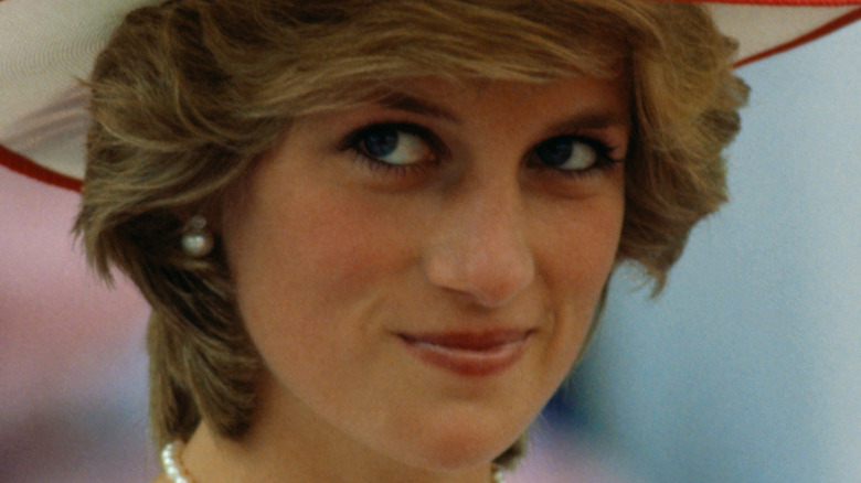 Princess Diana looking coy