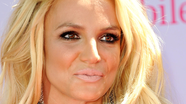 Britney Spears poses on the red carpet