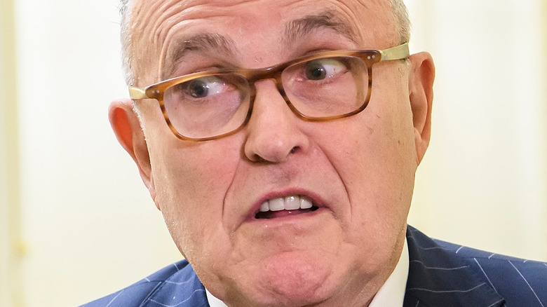 Rudy Giuliani at a press conference