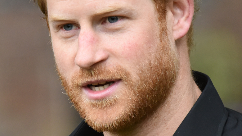 Prince Harry looking serious