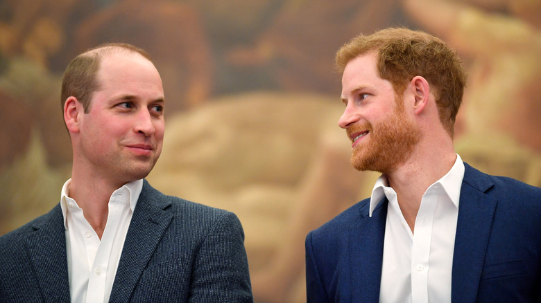 Prince William and Prince Harry smiling