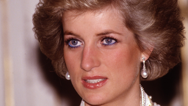 Princess Diana looking away from the camera