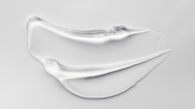 Gel smudge on light gray background
