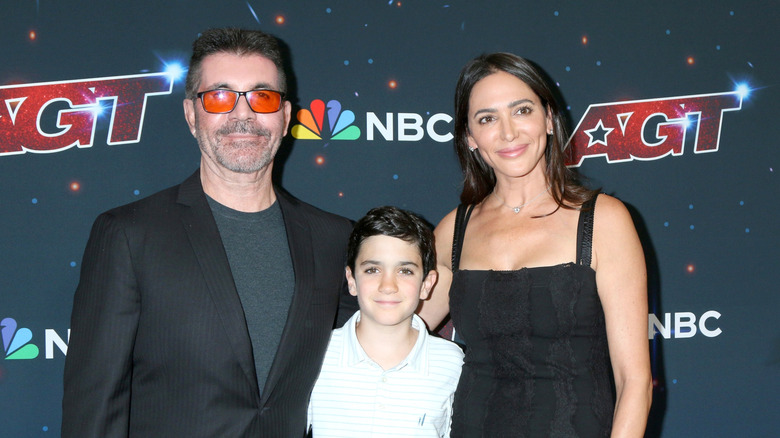 Simon Cowell, Lauren Silverman, and son Eric Philip Cowell photographed in Pasadena, California