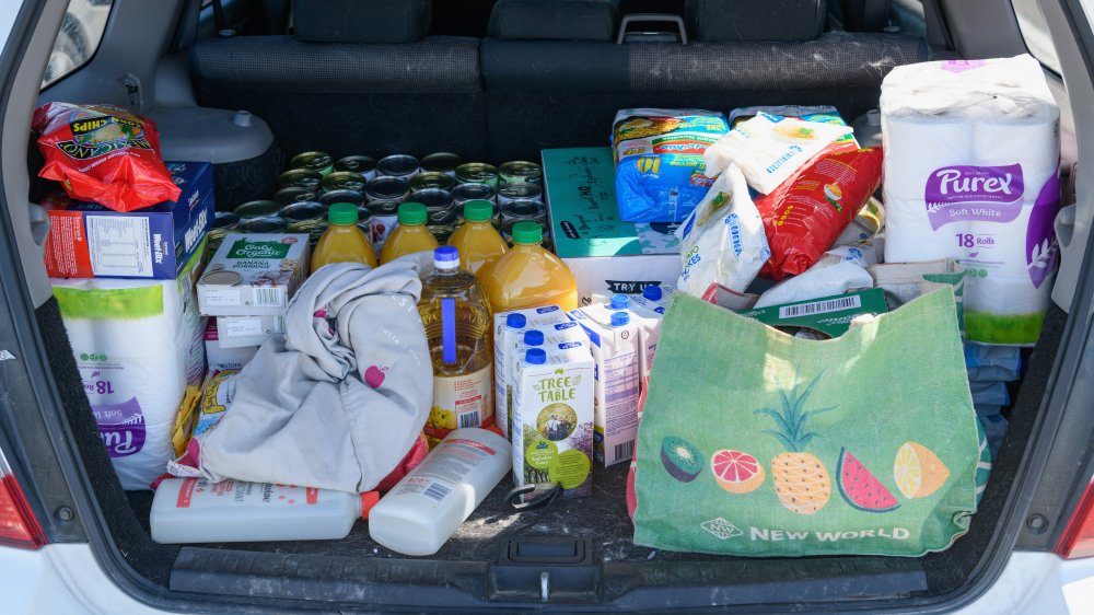 Car trunk full of supplies