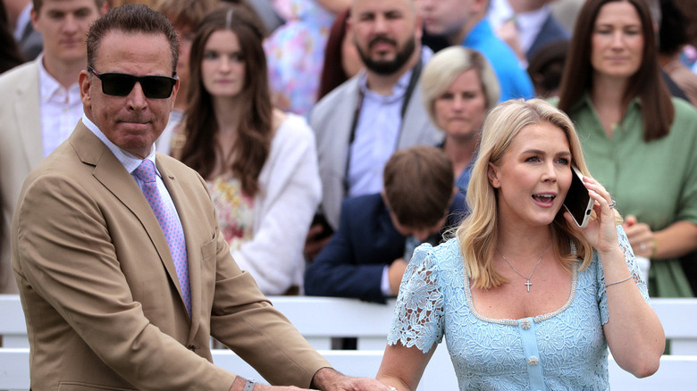 Nicholas Riccio and Karoline Leavitt at the White House on Easter 2025