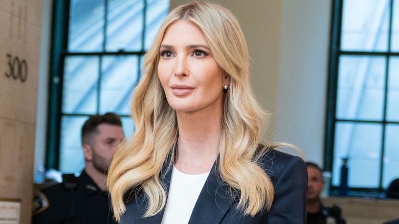 Ivanka Trump with perfect hair in business dress
