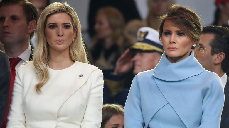 Ivanka and Melania Trump staring