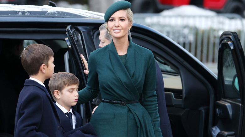 Ivanka Trump wearing a green Dior ensemble at Donald Trump's 2025 inauguration