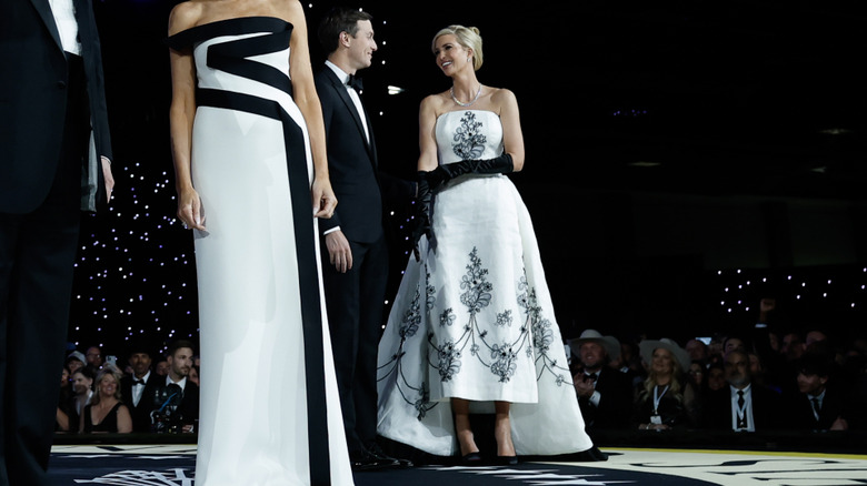 Jared Kushner and Ivanka Trump on stage during Trump's 2025 inaugural ball