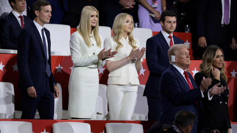 The Trump family clapping during the 2024 RNC