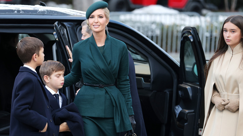 Ivanka Trump stepping out of car with her children on 2025 Inauguration Day