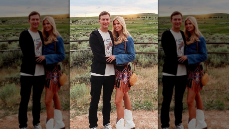Ivanka Trump and Jared Kushner posing at a ranch