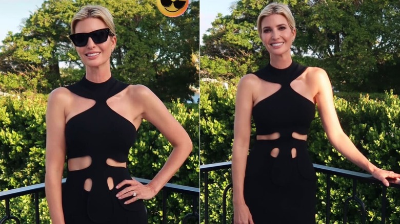 Side-by-side photos of Ivanka Trump wearing a black dress
