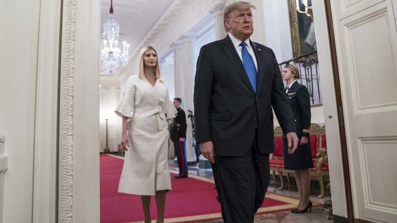 Ivanka Trump and Donald Trump at the White House Summit on Human Trafficking in 2020