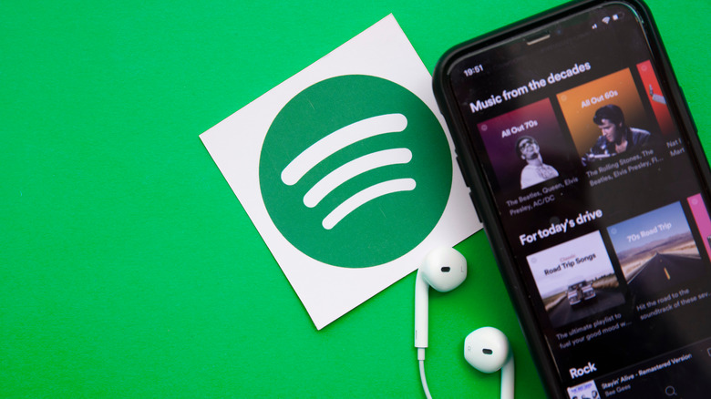 Phone with Spotify app